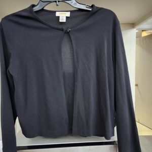 Talbots Black Open-Front Cardigan